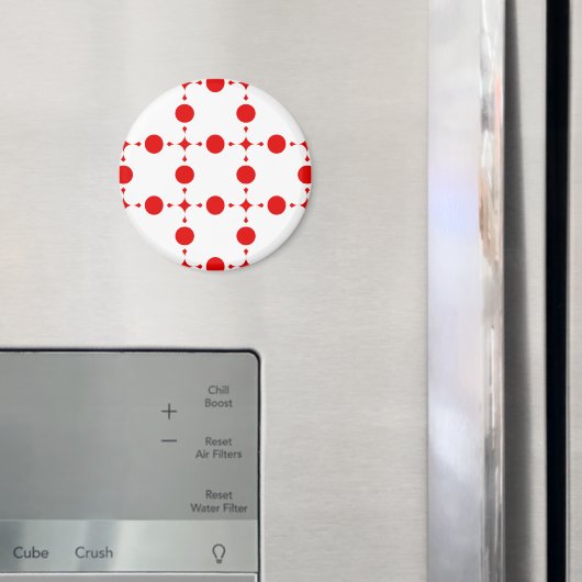 赤い水玉模様、水玉模様パターン、ドット点々のある、 マグネット (インサイチュ (冷蔵庫))