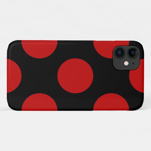 赤い水玉模様、水玉模様パターン、ドット点々のある、 Case-Mate iPhoneケース (裏面(横))