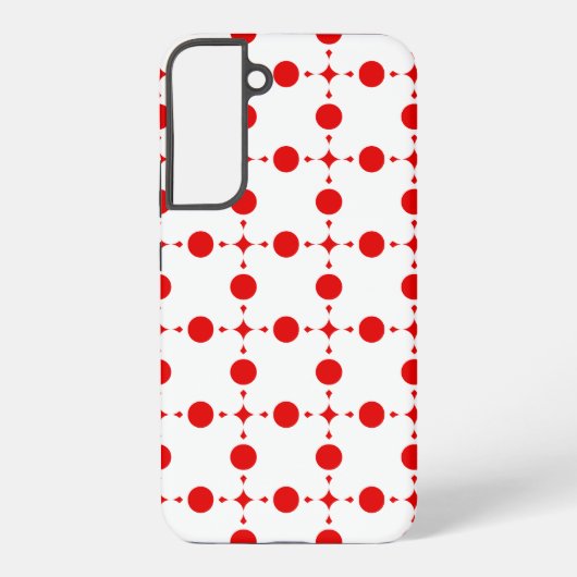 赤い水玉模様、水玉模様パターン、ドット点々のある、 SAMSUNG GALAXYケース (裏面)