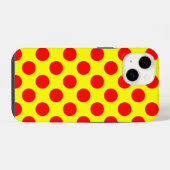 赤い水玉模様 iPhoneケース (裏面横)