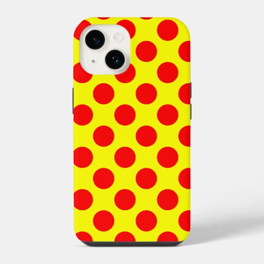 赤い水玉模様 iPhoneケース (裏面)