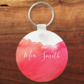 赤い水色かわいい女の子のギフト名 キーホルダー (正面)