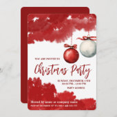 赤い水色のクリエレガントス企業のマスパーティー 招待状 (正面/裏面)