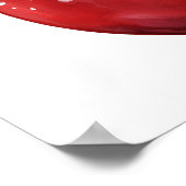 赤い水色のクリスマス装飾 ポスター (角)