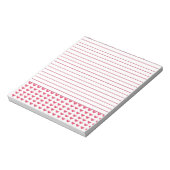 赤い水色のハートが並ぶ ノートパッド (回転)