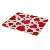 赤い水色のハートパターン カッティングボード (角)