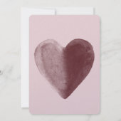 赤い水色のハートピンク結婚ズ 招待状 (裏面)