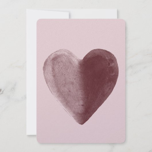 赤い水色のハートピンク結婚ズ 招待状 (裏面)