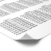 赤い水色のハート8台結婚の座席表 ポスター (角)