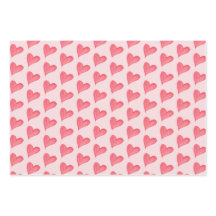 赤い水色のハート、ドット赤面ピンク、白