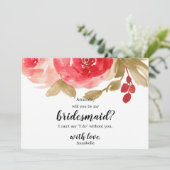 赤い水色のバラ結婚が私の花嫁になる 招待状 (スタンド正面)