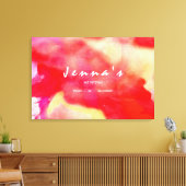 赤い水色のバルミツワーサインインボード キャンバスプリント (インサイチュ (リビング))