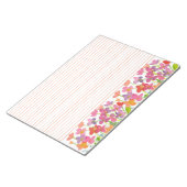 赤い水色のワイルドフラワーオレンジ色の裏地 ノートパッド (アングル)