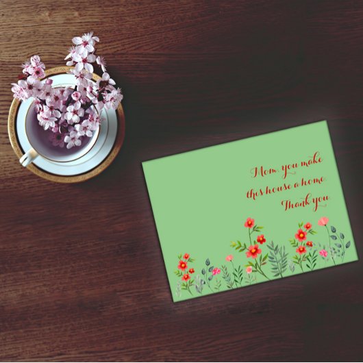 赤い水色の母の日の休日はがき シーズンポストカード