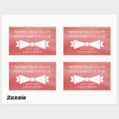 赤い水色の洗いホリデーギフトラベル 長方形シール (シート)