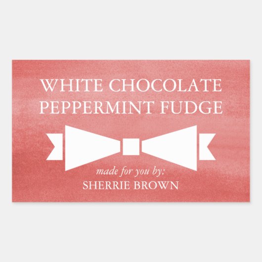 赤い水色の洗いホリデーギフトラベル 長方形シール (正面)