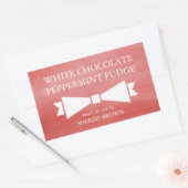 赤い水色の洗いホリデーギフトラベル 長方形シール (封筒)