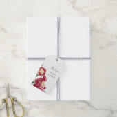 赤い水色の牡丹結婚の感謝 ギフトタグ (より糸付き)