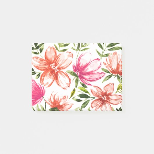 赤い水色の花5 ポストイット (正面)