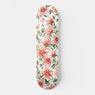 赤い水色の花 スケートボード