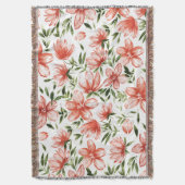 赤い水色の花 スローブランケット (正面縦)