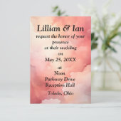 赤い水色のRSVPカード サンキューカード (スタンド正面)