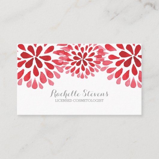 赤い水色キク 名刺 (正面)