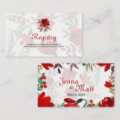 赤い水色チューリップ結婚のレジストリカード エンクロージャーカード (正面/裏面)