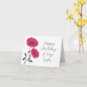 赤い水色、ペンとインクジェーブ カード (黄色い花)