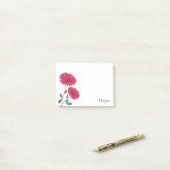 赤い水色、ペンとインクジェーブ ポストイット (デスク上)