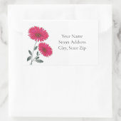 赤い水色、ペンとインクジェーブ 長方形シール (バッグ)