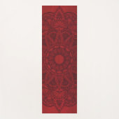 赤い汚れの背景に黒い曼荼羅 ヨガマット (正面)