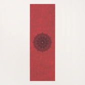 赤い汚れの背景に黒い曼荼羅 ヨガマット (裏面)