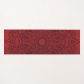 赤い汚れの背景に黒い曼荼羅 ヨガマット (正面(横))