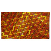 赤い汚れ、傷、金ゴールドグリッド、レンガ効果？ 枕カバー (正面左)