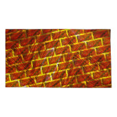 赤い汚れ、傷、金ゴールドグリッド、レンガ効果？ 枕カバー (裏面-左)