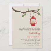 赤い油のランタンの荒野/キャンプの結婚式 招待状 (正面)