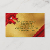 赤い油素晴らし脂の美しい驚くべき金ゴールド 名刺 (裏面)