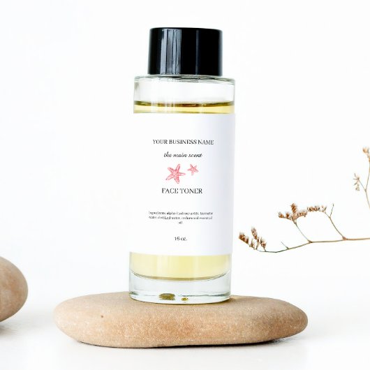 赤い沿岸顔トナー化粧品包装シール 長方形シール