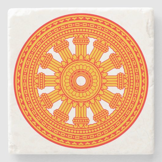 赤い法輪（仏教美術） ストーンコースター (正面)