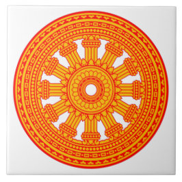 赤い法輪（仏教美術） タイル