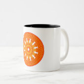 赤い法輪（仏教美術） ツートーンマグカップ (正面右)