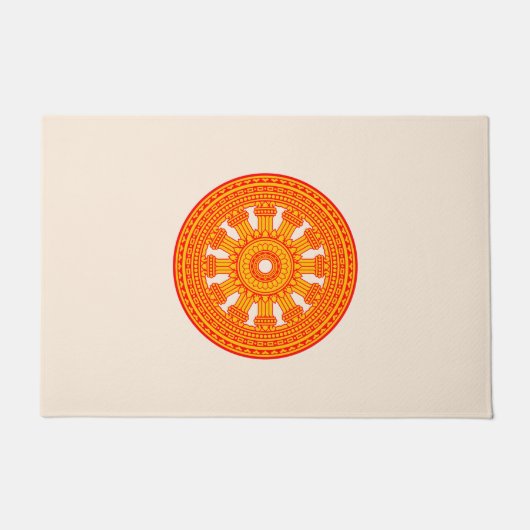 赤い法輪（仏教美術） ドアマット (正面)