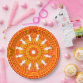 赤い法輪（仏教美術） ペーパープレート (パーティー)