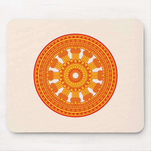 赤い法輪（仏教美術） マウスパッド (正面)
