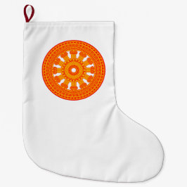 赤い法輪（仏教美術） ラージクリスマスストッキング