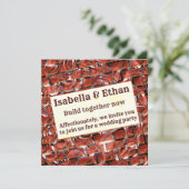 赤い泡が格子やレンガのテクスチャーのように見える？金属のような印象 招待状 (スタンド正面)