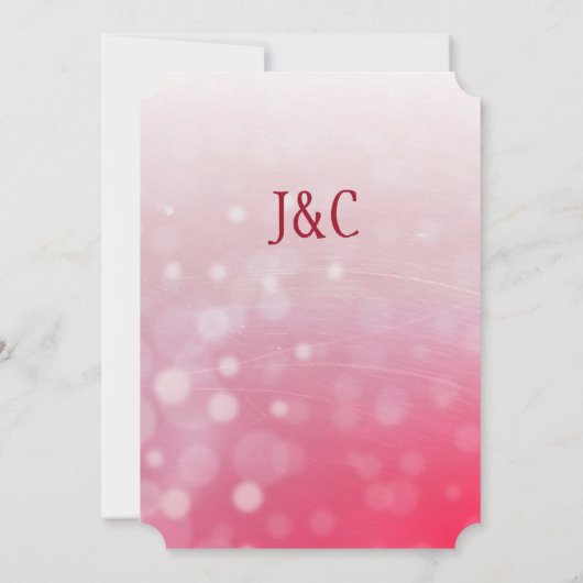 赤い泡をテーマにした結婚式の招待 招待状 (裏面)