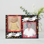 赤い泡手紙第40の誕生祝い 招待状 (スタンド正面)