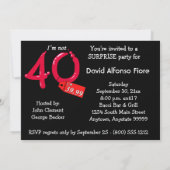 赤い泡手紙第40の誕生祝い 招待状 (裏面)